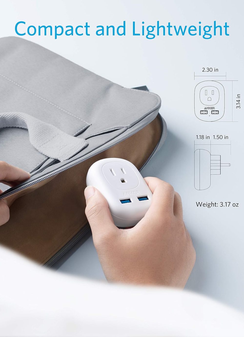 Anker European Travel, PowerExtend USB Plug International Power Adapter with 2 USB Ports and 1 Outlet, US to Most of Europe EU Spain Iceland Italy France Germany, Compact for Travel, Office - Image 5