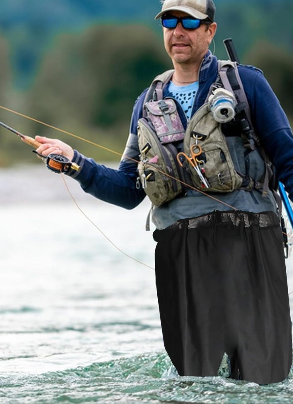 Fishing Waders with Boots, Nylon/PVC Waist Wader Pants Fishing Waders for Men Women, Waterproof Bootfoot Waders - Image 5