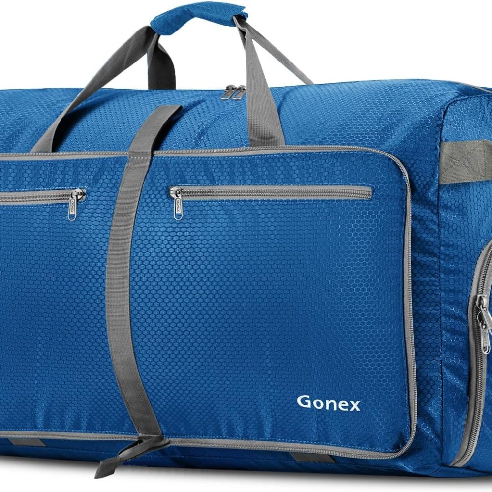 40L 60L 80L 100L 150L Large Foldable Travel Duffle Bag with Shoes Compartment, Packable Lightweight Water Repellent Duffel Bag for Camping Gym Weekender Bag