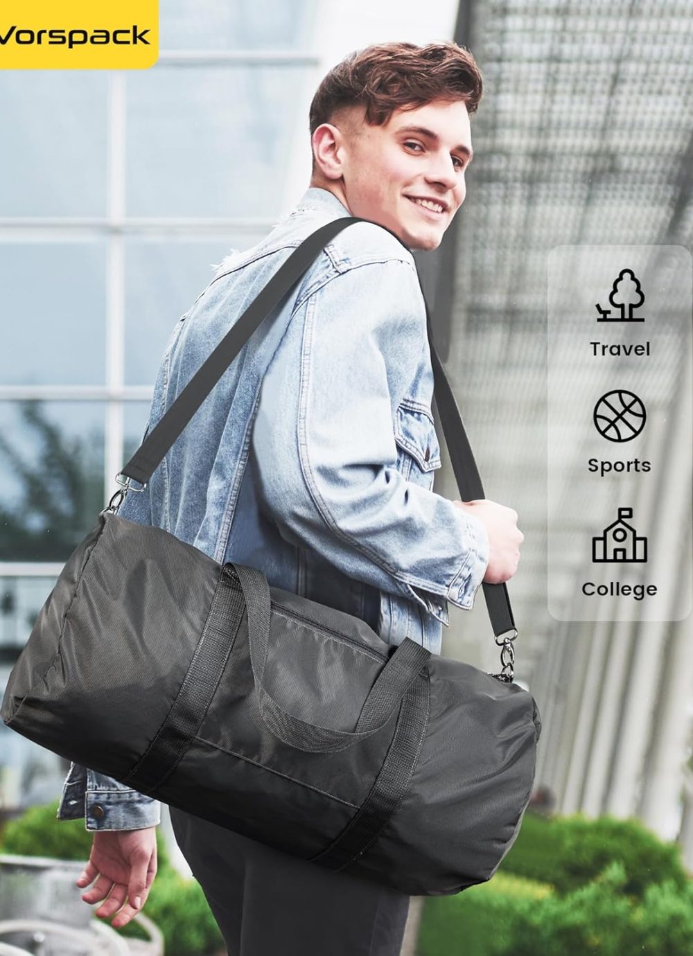Duffel Bag 20-24-28 Inches Foldable Gym Bag for Men Women Duffle Bag Lightweight with Inner Pocket for Travel Sports - Image 6